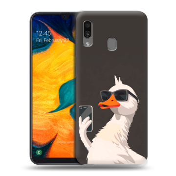 Силиконовый чехол на Samsung Galaxy A30 с принтом утка в очках