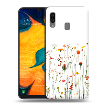 Силиконовый чехол на Samsung Galaxy A30 с принтом цветы