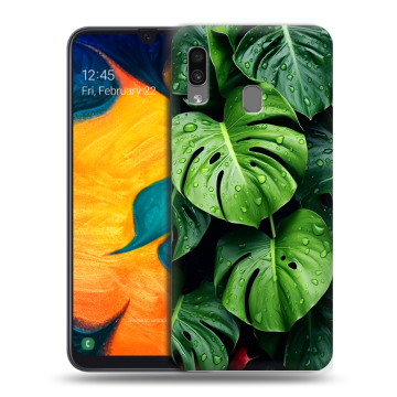 Силиконовый чехол на Samsung Galaxy A30 с принтом Листья Силиконовый чехол на Samsung Galaxy A30 с принтом Листья