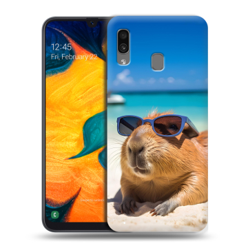 Силиконовый чехол на Samsung Galaxy A30 с принтом Капибара Силиконовый чехол на Samsung Galaxy A30 с принтом Капибара
