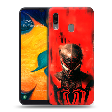 Силиконовый чехол на Samsung Galaxy A30 с принтом человек паук spiderman Силиконовый чехол на Samsung Galaxy A30 с принтом человек паук spiderman