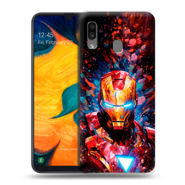 Силиконовый чехол на Samsung Galaxy A30 с принтом Железный человек Ironman