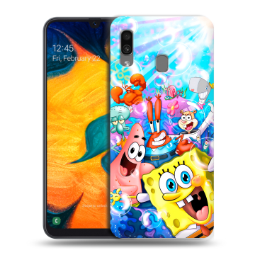 Силиконовый чехол на Samsung Galaxy A30 с принтом спанчбоб спанч боб Силиконовый чехол на Samsung Galaxy A30 с принтом спанчбоб спанч боб
