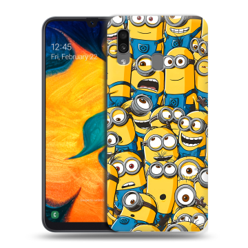 Силиконовый чехол на Samsung Galaxy A30 с принтом Миньоны Силиконовый чехол на Samsung Galaxy A30 с принтом Миньоны