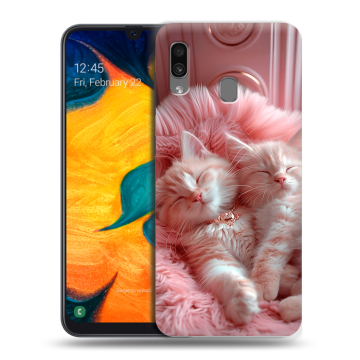 Силиконовый чехол на Samsung Galaxy A30 с принтом котята котики