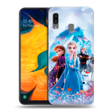 Силиконовый чехол на Samsung Galaxy A30 с принтом Холодное сердце Frozen Силиконовый чехол на Samsung Galaxy A30 с принтом Холодное сердце Frozen