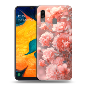 Силиконовый чехол на Samsung Galaxy A30 с принтом Розы цветы Силиконовый чехол на Samsung Galaxy A30 с принтом Розы цветы