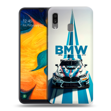 Силиконовый чехол на Samsung Galaxy A30 с принтом БМВ BMW