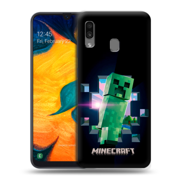 Силиконовый чехол на Samsung Galaxy A30 с принтом Майнкрафт Minecraft