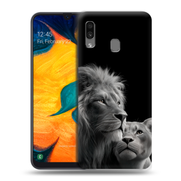 Силиконовый чехол на Samsung Galaxy A30 с принтом Лев кошки