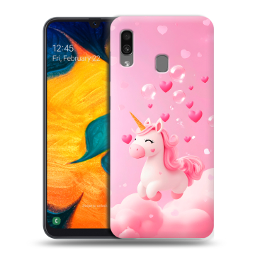 Силиконовый чехол на Samsung Galaxy A30 с принтом Единорог Силиконовый чехол на Samsung Galaxy A30 с принтом Единорог