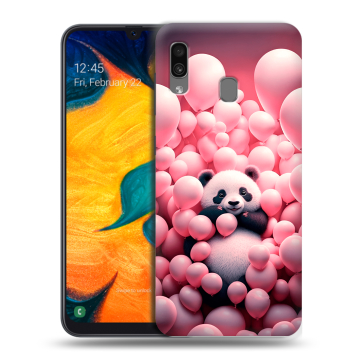Силиконовый чехол на Samsung Galaxy A30 с принтом Панда Силиконовый чехол на Samsung Galaxy A30 с принтом Панда
