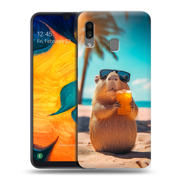 Силиконовый чехол на Samsung Galaxy A30 с принтом Капибара