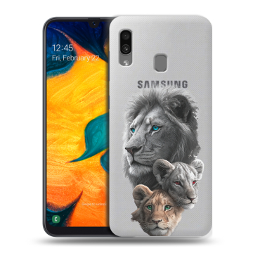 Силиконовый чехол на Samsung Galaxy A30 с принтом Львы