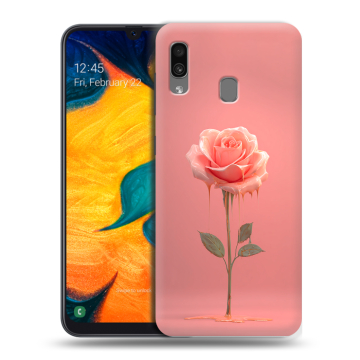 Силиконовый чехол на Samsung Galaxy A30 с принтом Розовая роза