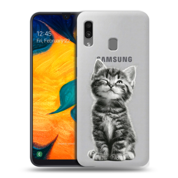 Силиконовый чехол на Samsung Galaxy A30 с принтом Котенок Силиконовый чехол на Samsung Galaxy A30 с принтом Котенок
