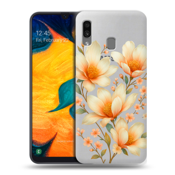 Силиконовый чехол на Samsung Galaxy A30 с принтом Цветы