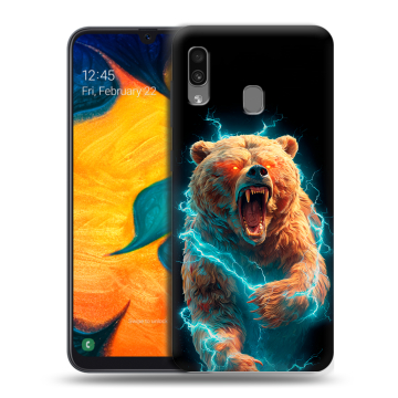 Силиконовый чехол на Samsung Galaxy A30 с принтом Медведь