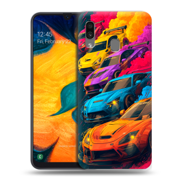 Силиконовый чехол на Samsung Galaxy A30 с принтом Тачки