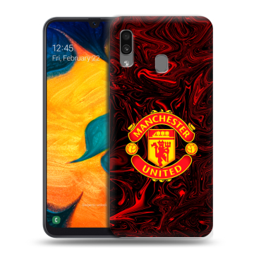 Силиконовый чехол на Samsung Galaxy A30 с принтом Manchester United