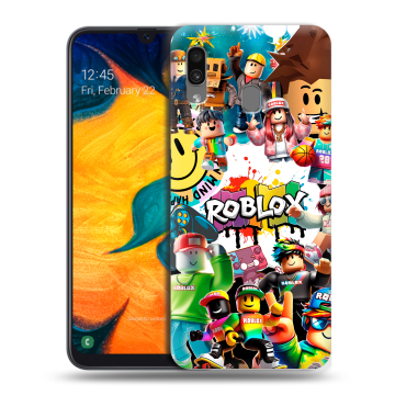 Силиконовый чехол на Samsung Galaxy A30 с принтом Roblox Роблокс