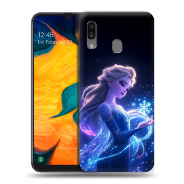 Силиконовый чехол на Samsung Galaxy A30 с принтом Холодное сердце Frozen