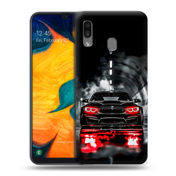 Силиконовый чехол на Samsung Galaxy A30 с принтом BMW БМВ