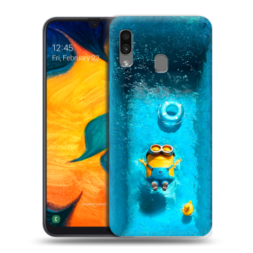 Силиконовый чехол на Samsung Galaxy A30 с принтом Миньоны