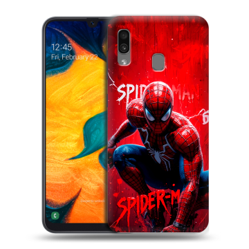 Силиконовый чехол на Samsung Galaxy A30 с принтом Spiderman Человек паук