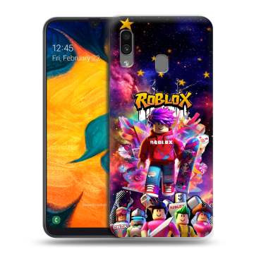 Силиконовый чехол на Samsung Galaxy A30 с принтом Roblox Роблокс