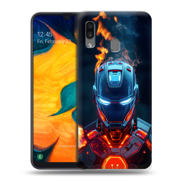 Силиконовый чехол на Samsung Galaxy A30 с принтом IronMan Железный человек Силиконовый чехол на Samsung Galaxy A30 с принтом IronMan Железный человек