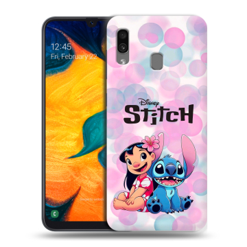 Силиконовый чехол на Samsung Galaxy A30 с принтом Лило и Стич Силиконовый чехол на Samsung Galaxy A30 с принтом Лило и Стич