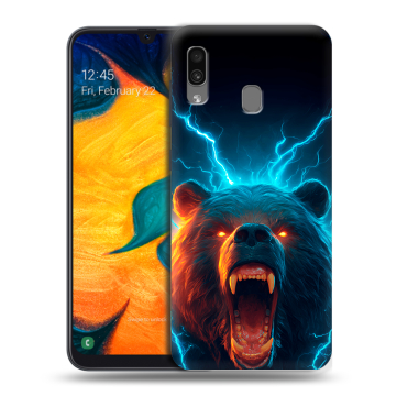 Силиконовый чехол на Samsung Galaxy A30 с принтом Медведь