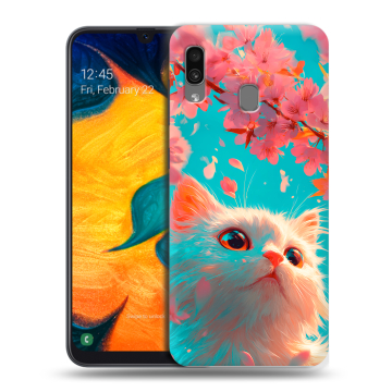Силиконовый чехол на Samsung Galaxy A30 с принтом Красивый кот