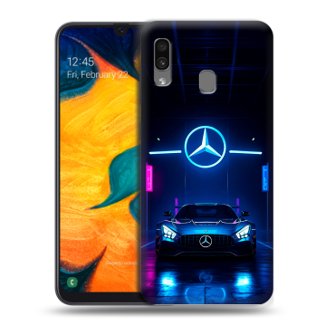 Силиконовый чехол на Samsung Galaxy A30 с принтом Mercedes Мерседес Силиконовый чехол на Samsung Galaxy A30 с принтом Mercedes Мерседес