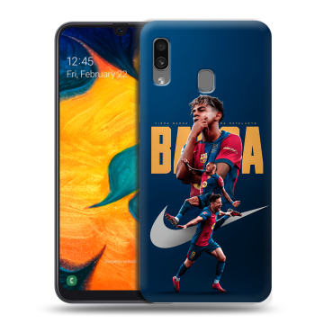 Силиконовый чехол на Samsung Galaxy A30 с принтом Барселона Barca Yamal Силиконовый чехол на Samsung Galaxy A30 с принтом Барселона Barca Yamal