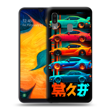 Силиконовый чехол на Samsung Galaxy A30 с принтом машины тачки
