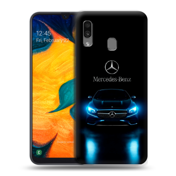 Силиконовый чехол на Samsung Galaxy A30 с принтом Mercedes Мерседес