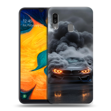 Силиконовый чехол на Samsung Galaxy A30 с принтом BMW БМВ