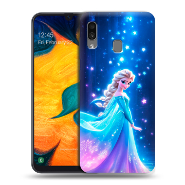 Силиконовый чехол на Samsung Galaxy A30 с принтом Холодное сердце Frozen Силиконовый чехол на Samsung Galaxy A30 с принтом Холодное сердце Frozen
