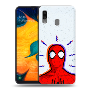 Силиконовый чехол на Samsung Galaxy A30 с принтом Spiderman Человек паук