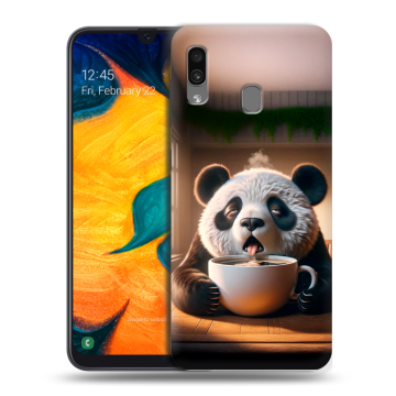 Силиконовый чехол на Samsung Galaxy A30 с принтом смешная панда Силиконовый чехол на Samsung Galaxy A30 с принтом смешная панда