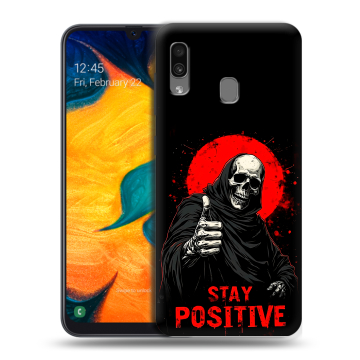 Силиконовый чехол на Samsung Galaxy A30 с принтом смешной скелет
