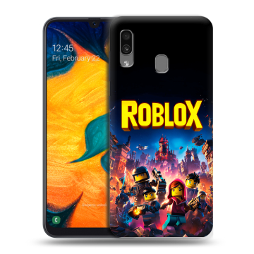 Силиконовый чехол на Samsung Galaxy A30 с принтом Roblox Роблокс