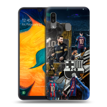 Силиконовый чехол на Samsung Galaxy A30 с принтом Messi Barcelona Силиконовый чехол на Samsung Galaxy A30 с принтом Messi Barcelona