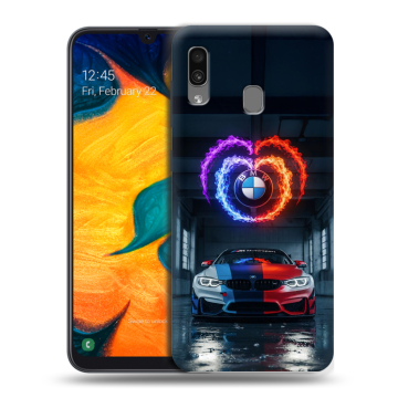 Силиконовый чехол на Samsung Galaxy A30 с принтом BMW БМВ