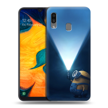 Силиконовый чехол на Samsung Galaxy A30 с принтом Миньоны Силиконовый чехол на Samsung Galaxy A30 с принтом Миньоны