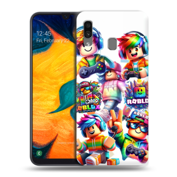 Силиконовый чехол на Samsung Galaxy A30 с принтом Roblox Роблокс