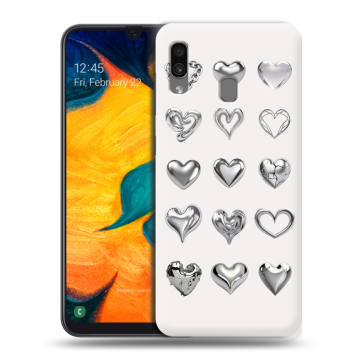 Силиконовый чехол на Samsung Galaxy A30 с принтом Y2K сердечки Силиконовый чехол на Samsung Galaxy A30 с принтом Y2K сердечки