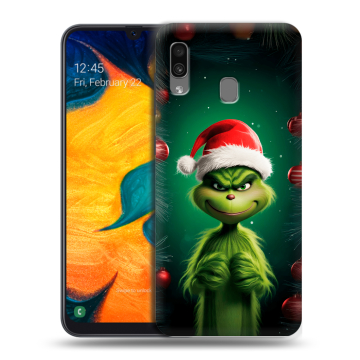 Силиконовый чехол на Samsung Galaxy A30 с принтом Гринч Новый год Рождество